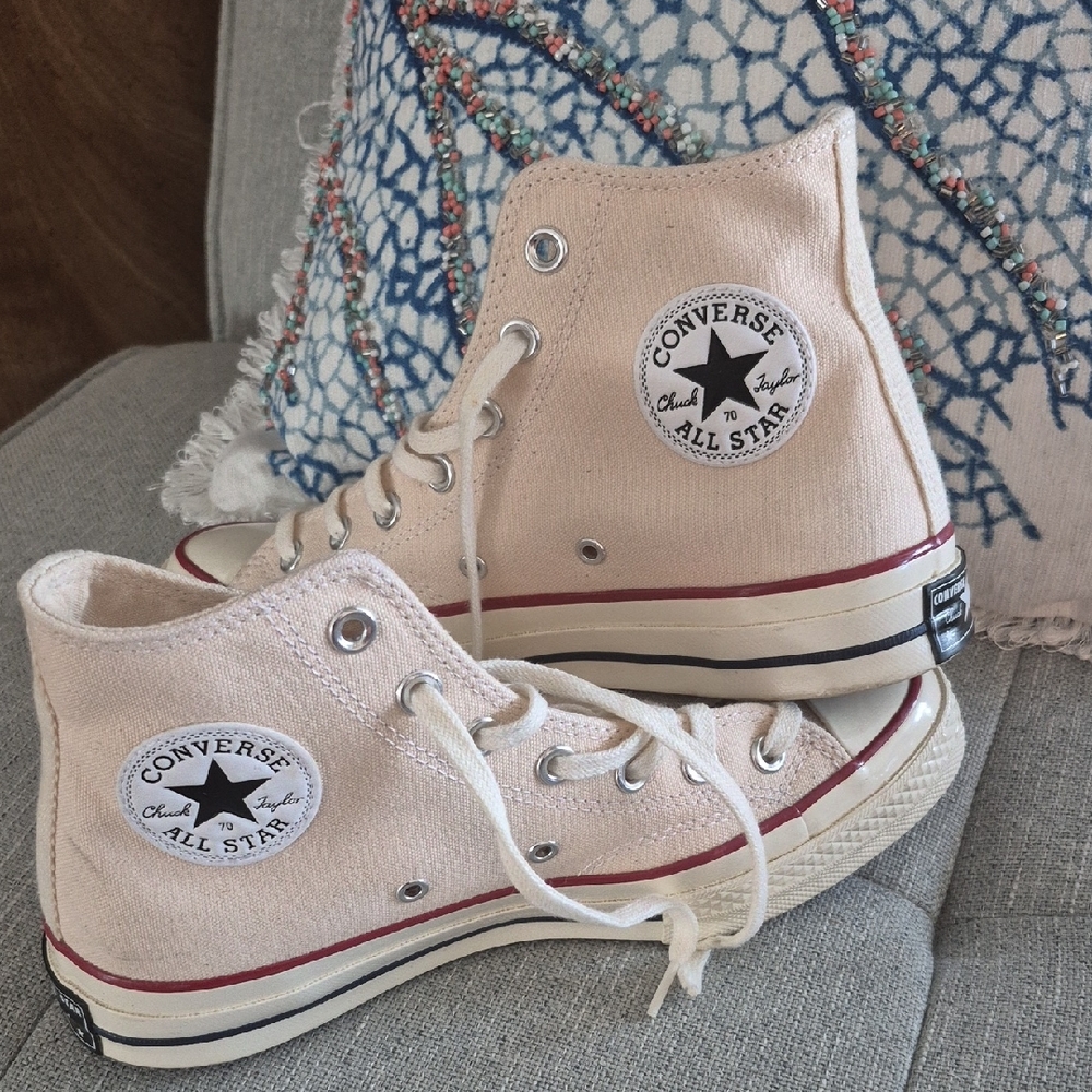 Converse Cream High-Top Sneakers